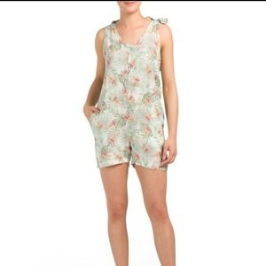 Francesca Bittini tropical‎ print romper 100% linen